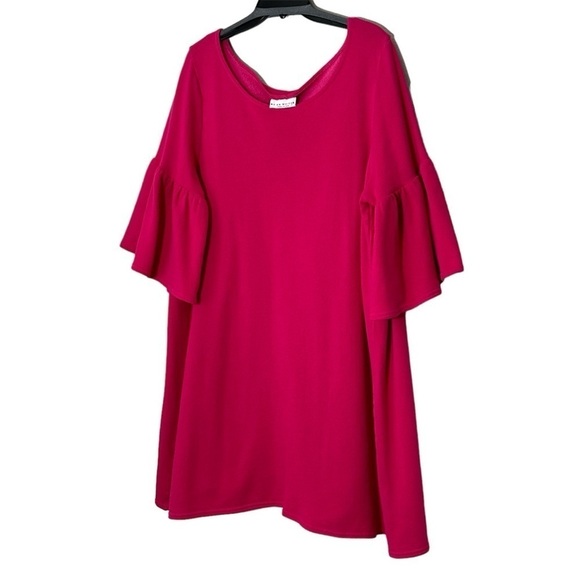 NWT bryn Walker Fuchsia Pink Bell Sleeve Riviera Straight Long Tunic Dress M - Picture 5 of 12